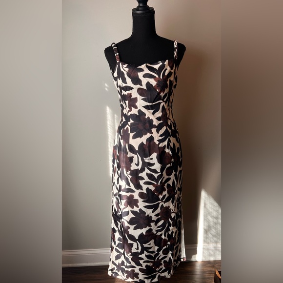Commense backless print split zipper dress - Picture 4 of 8